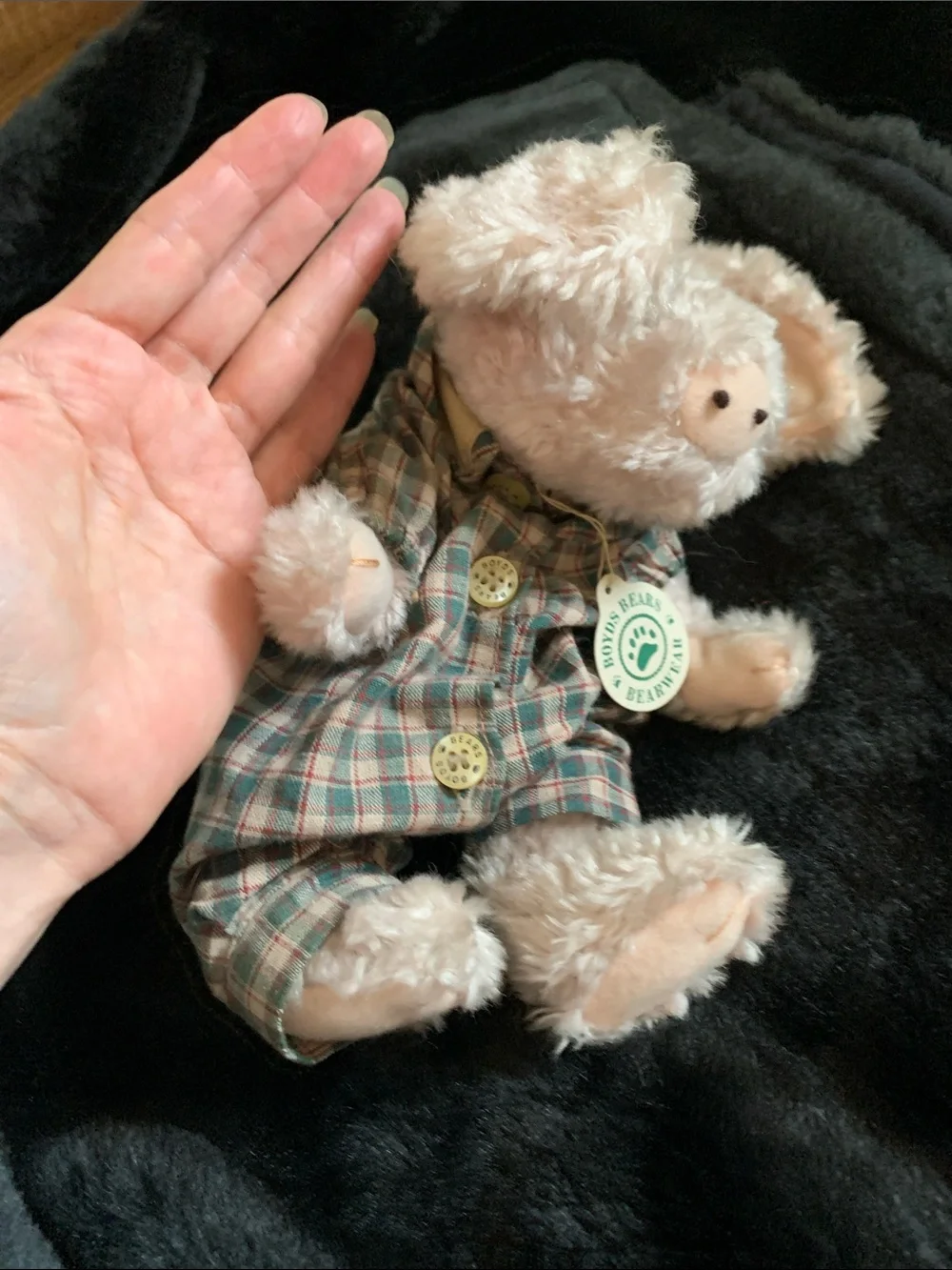 Boyds Bears Soft Pink Plush pig in Plaid Outfit